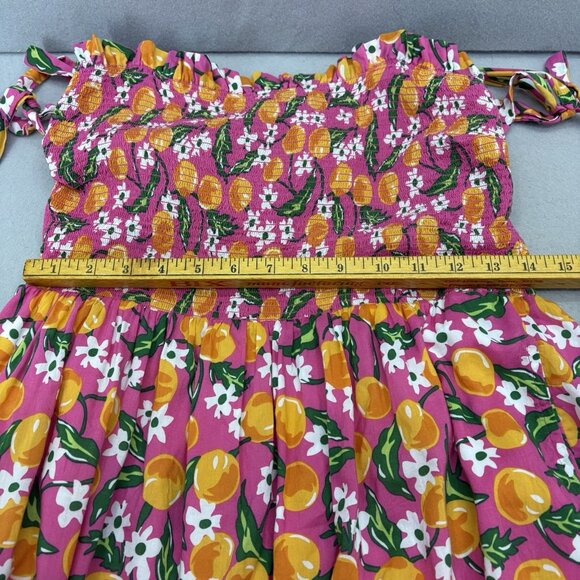 Draper James Pink Taylor Smocked‎ Sundress in Orange Blossom Size Medium Casual - Picture 10 of 12